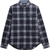 Superdry Superdrytil mænd. M4011047A Lumberjack skjorte blå (XL), Casual, Bomuld, Lange ærmer