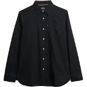Superdry Superdrytil mænd. M4011065A Essentials skjorte sort (L), Casual, Bomuld, Lange ærmer