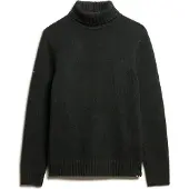Superdry Superdrytil mænd. M6110618A Sort børstet rullekravetrøje (M), Casual, Polyester