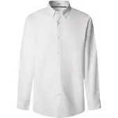 Pepe Jeans Pepe Jeanstil mænd. PM3090816 Skjorte Cluny hvid (M), Casual, Bomuld, Lange ærmer