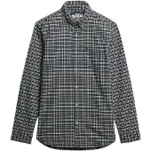 Superdry Superdrytil mænd. M4011042A Premium Check Oxford-skjorte navy (M), Casual, Bomuld, Lange ærmer, Blå