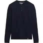 Superdry Superdrytil mænd. M6010903A Merchant Store T-shirt Grandad navy (S), Casual, Bomuld, Lange ærmer, Blå
