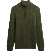 Superdry Superdrytil mænd. M6110698A Jacob Cable grøn trøje (L), Casual, Akryl, Lange ærmer
