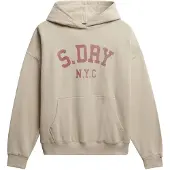 Superdry Superdrytil kvinder. W2012452A Athletic Essentials Relax sweatshirt i beige (L), Casual, Bomuld