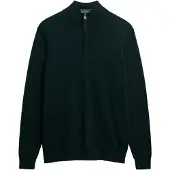 Superdry Superdrytil mænd. M6110690A Jumper Essentials Half Zip grøn (S), Casual, Bomuld