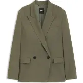 BOSS Regular fit blazer i nålestribet crepe med stræk