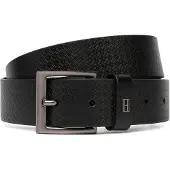 Tommy Hilfiger Bælte 'Flag Plaque Embossed' sort