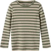 Name it Bluse - Rib - Noos - NmnBanio - Dusty Olive/Pure Cashmer - - 3 år (98) - Bluse
