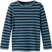 Name it Bluse - Rib - Noos - NmnBanio - Dark Sapphire/Blue Mir - - 1 år (80) - Bluse
