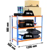 Simonclick Maderclick Megaplus 3/500 900 Metalhylde 900x1200x500 Mm