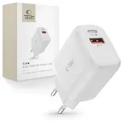 Tech-Protect C20W 2-Port Oplader - PD20W, QC3.0 - Hvid