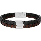 Fossil Armbånd mørkebrun / sølv