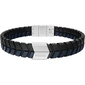 Fossil Armbånd sort / sølv