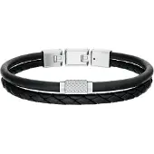Fossil Armbånd 'Machine' sort / sølv
