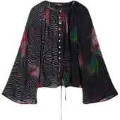 Desigual Bluse blå / grøn / lys pink / sort