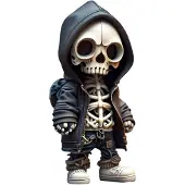 OIMG (A, -) Harpiks Gothic Skelet Skalle Figur, Bil Dashboard Dekoration