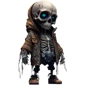 OIMG (D, -) Harpiks Gothic Skelet Skalle Figur, Bil Dashboard Dekoration