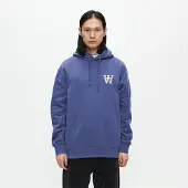 Wood wood Herre Cass Brystprint Hættetrøje Skipper Blue
