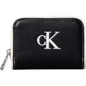 Calvin Klein Jeans Tegnebog 'Contrast Logo Textured Zip-around' sort / hvid