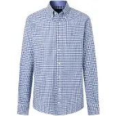 Hackett London Hackett Londontil mænd. HM3010752 Blaues Three Color Gingham-Hemd (XL), Blå, Casual, Bomuld, Klassisk, Lange ærmer