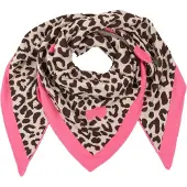 Zwillingsherz Tørklæde 'Love Is Love' beige / choko / pink