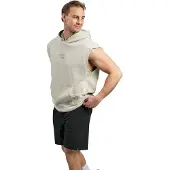 MM Sports Sleeveless Hoodie, Warm Grey - S