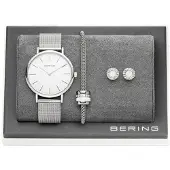 Bering Dameur XMAS_Set_Silver Classic Hvid/Stål Ø34 mm