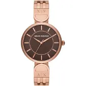 Armani Exchange Dameur AX5384 Brooke Brun/Rosaguldtonet stål Ø38 mm