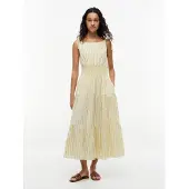 Tommy Hilfiger Sommerkjole 'Self- Strap Smock Midi' gul / grå / hvid