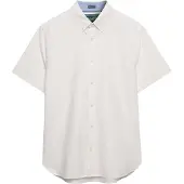Superdry Superdrytil mænd. M4011101A Preppy Oxford-skjorte hvid (XXL), Casual, Bomuld, Klassisk, Korte ærmer