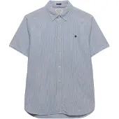 Superdry Superdrytil mænd. M4011102A Klassisk blå seersucker-skjorte (XL), Casual, Bomuld, Korte ærmer