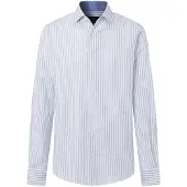 Hackett London Hackett Londontil mænd. HM3010751 Blå skjorte med brede striber (L), Casual, Bomuld, Klassisk, Lange ærmer