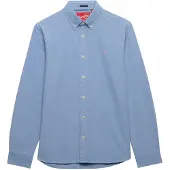 Superdry Superdrytil mænd. M4011100A Preppy Oxford skjorte blå (XL), Casual, Bomuld, Lange ærmer