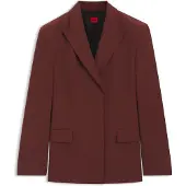 HUGO Relaxed fit blazer i stof med stræk