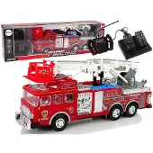 Leantoys LEAN Toys fjernstyret brandbil med pedal, gas, bremse og lyd