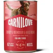 Carnilove kalkun med rensdyr og vildsvin vådfoder hund (dåse)