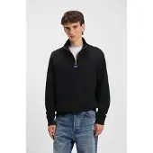 HUGO Neeler 10249110 Blue Halv Lynlås Sweatshirt