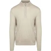 Profuomo Half Zip Trøje Merinould Beige måle
