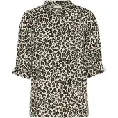Kaffe Bluse 'Velana' creme / mørkebeige / pueblo / sort