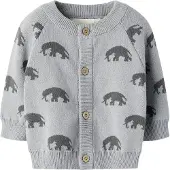Lil´ Atelier Cardigan - Strik - NbmLulio - Sleet m. Elefanter - - 74 - Cardigan