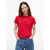 Tommy Hilfiger Shirts 'Linear Logo' rød / sort / hvid