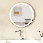 24hShop Dugfrit badeværelsesspejl 60 cm med justerbar LED-belysning