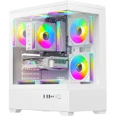 Darkflash C365 computerkabinet (hvid) + 5 blæsere