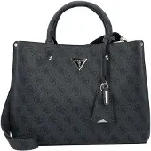 GUESS Håndtaske 'MERIDIAN II GIRLFRIEND SATCHEL' grafit / sort
