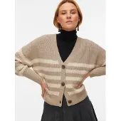 Vero Moda Cardigan 'VMLEA' ecru / taupe