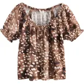 Next Bluse creme / brun / mørkebrun