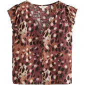 Next Bluse creme / brun / mørkebrun / sort