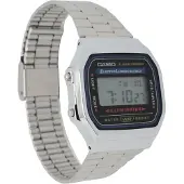 Casio A168WA Unisex-ur, digitalt, med armbånd i rustfrit stål, sølvfarvet