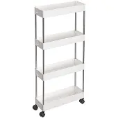 Songmics Smal vogn med 4 hylder - Hvid