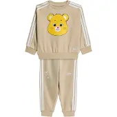 Adidas Originals Sweatsæt - Loose Crew - Khaki Three m. Care Bea - - 4 år (104) - Sweatsæt